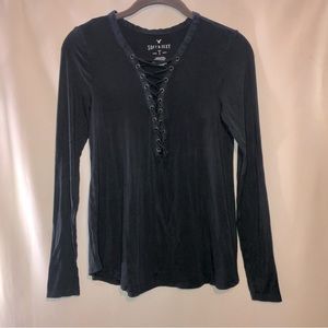3/$20 American Eagle Soft & Sexy lace up long sleeve t-shirt
